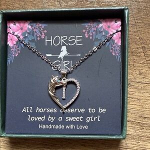 Silver Horse Girl Necklace